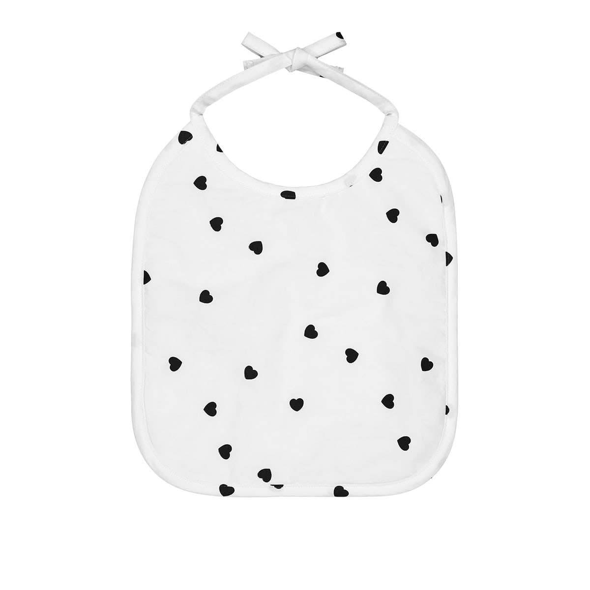 ANNA BIB HEART ECRU: BLACK / HEART