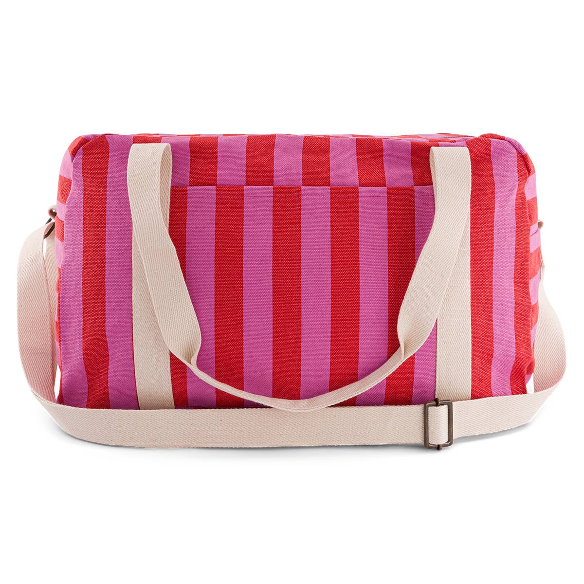 RAPHAEL DIAPER BAG - WEEKEND BAG STRIPES ORCHID/ TOMATO