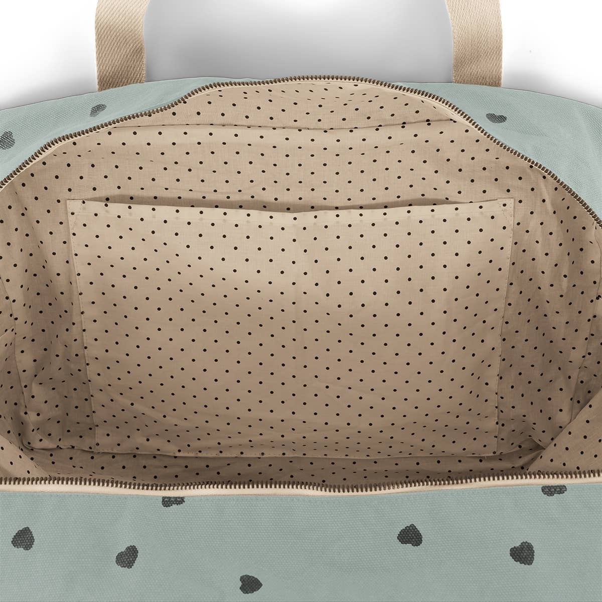RAPHAEL DIAPER BAG - WEEKEND BAG BLUE SPRAY: BLUE SPRAY / HEART