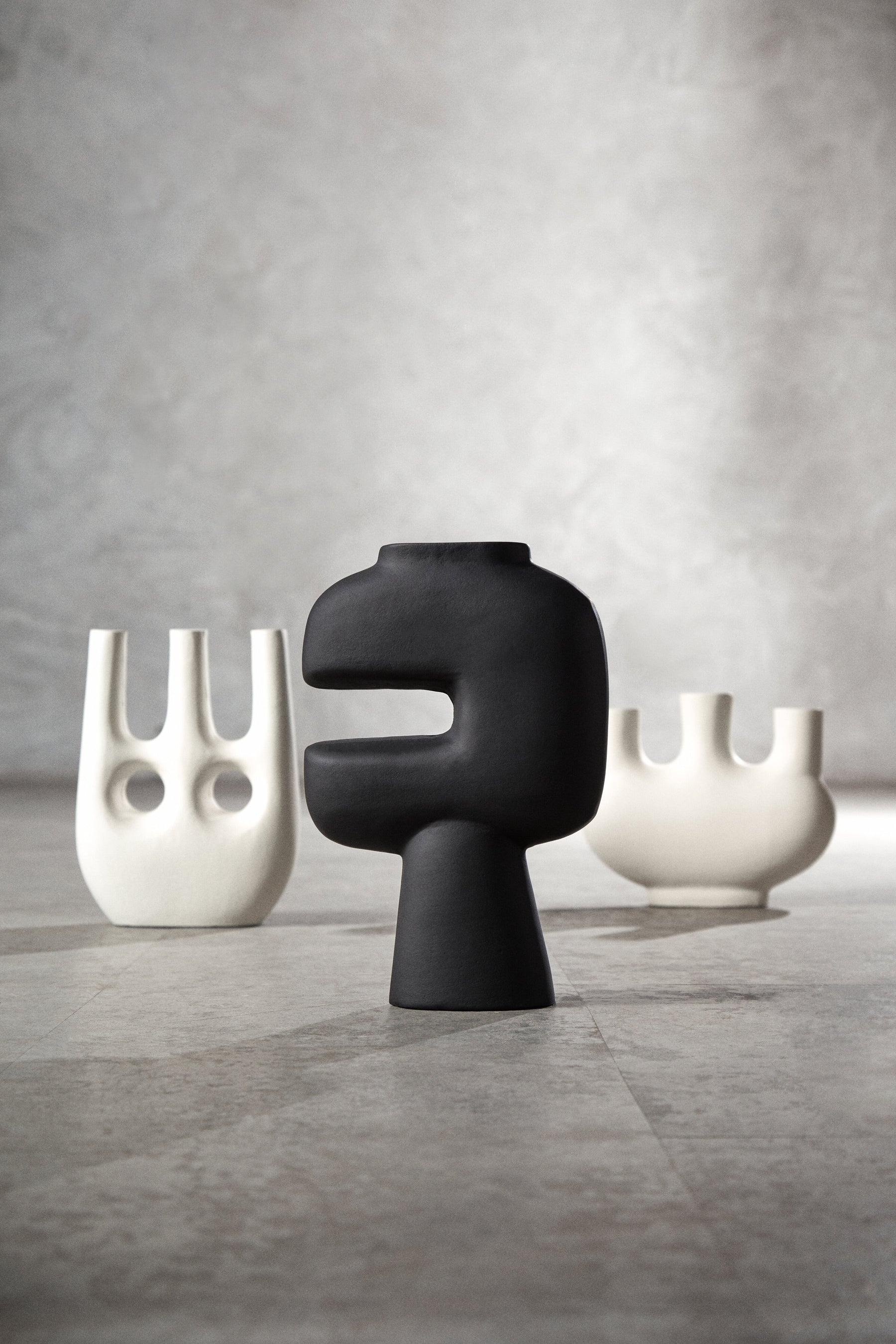 Hapax Abstract Small Black Vase
