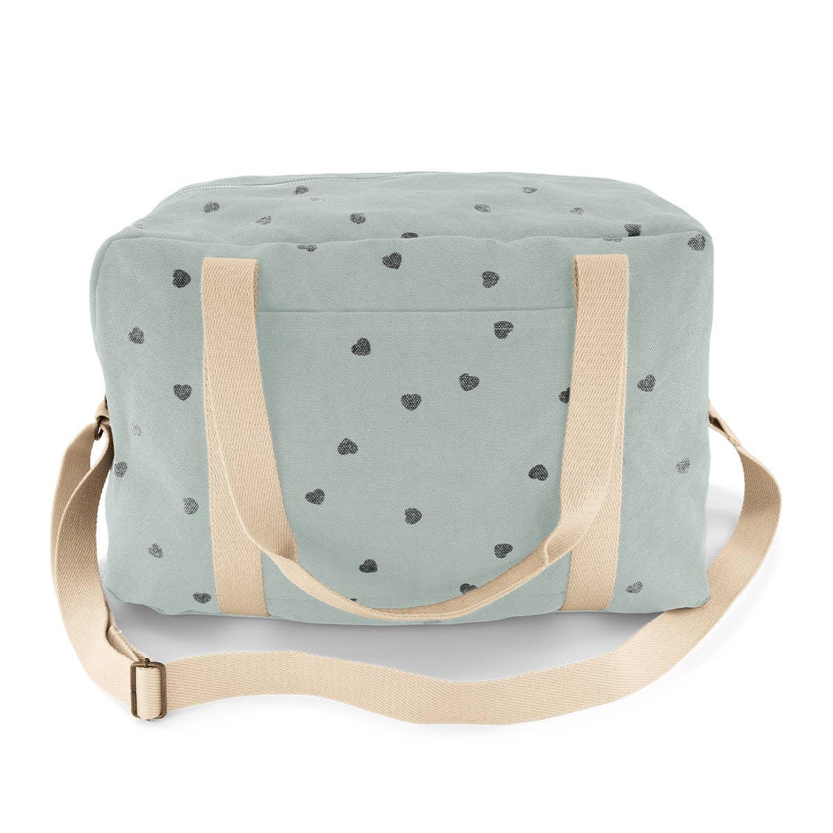 RAPHAEL DIAPER BAG - WEEKEND BAG BLUE SPRAY: BLUE SPRAY / HEART