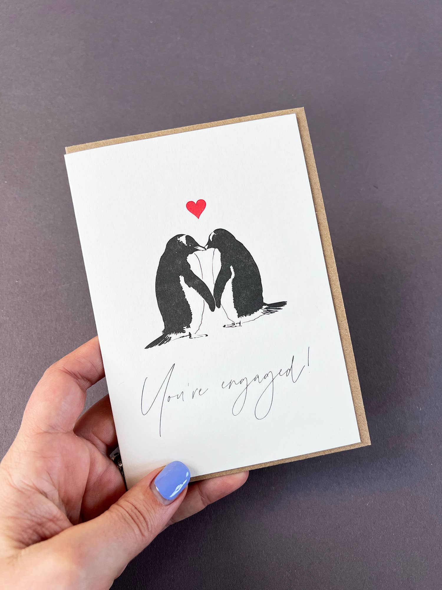Engaged Penguins Card
