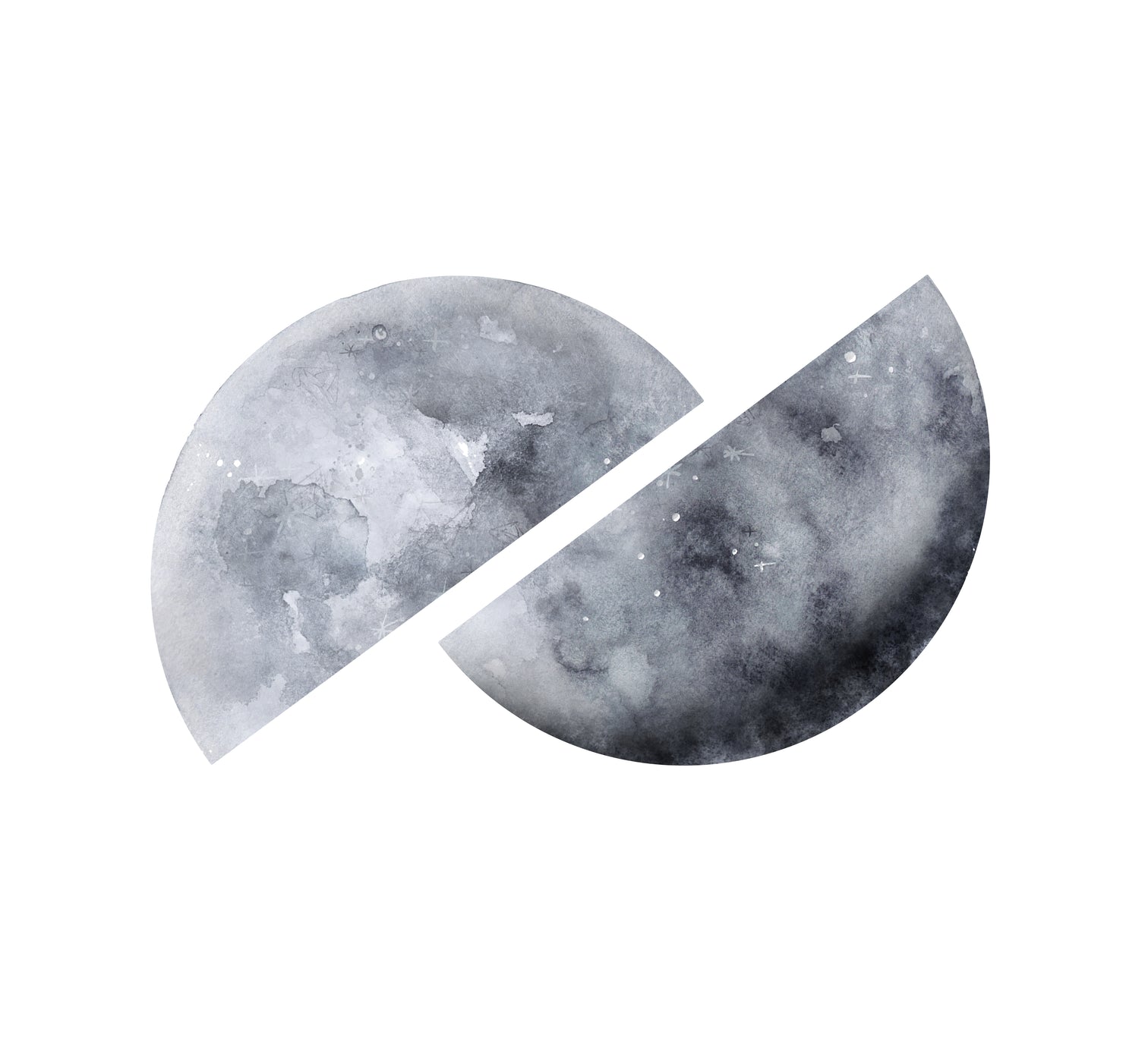 Blue Moon Watercolour Decal