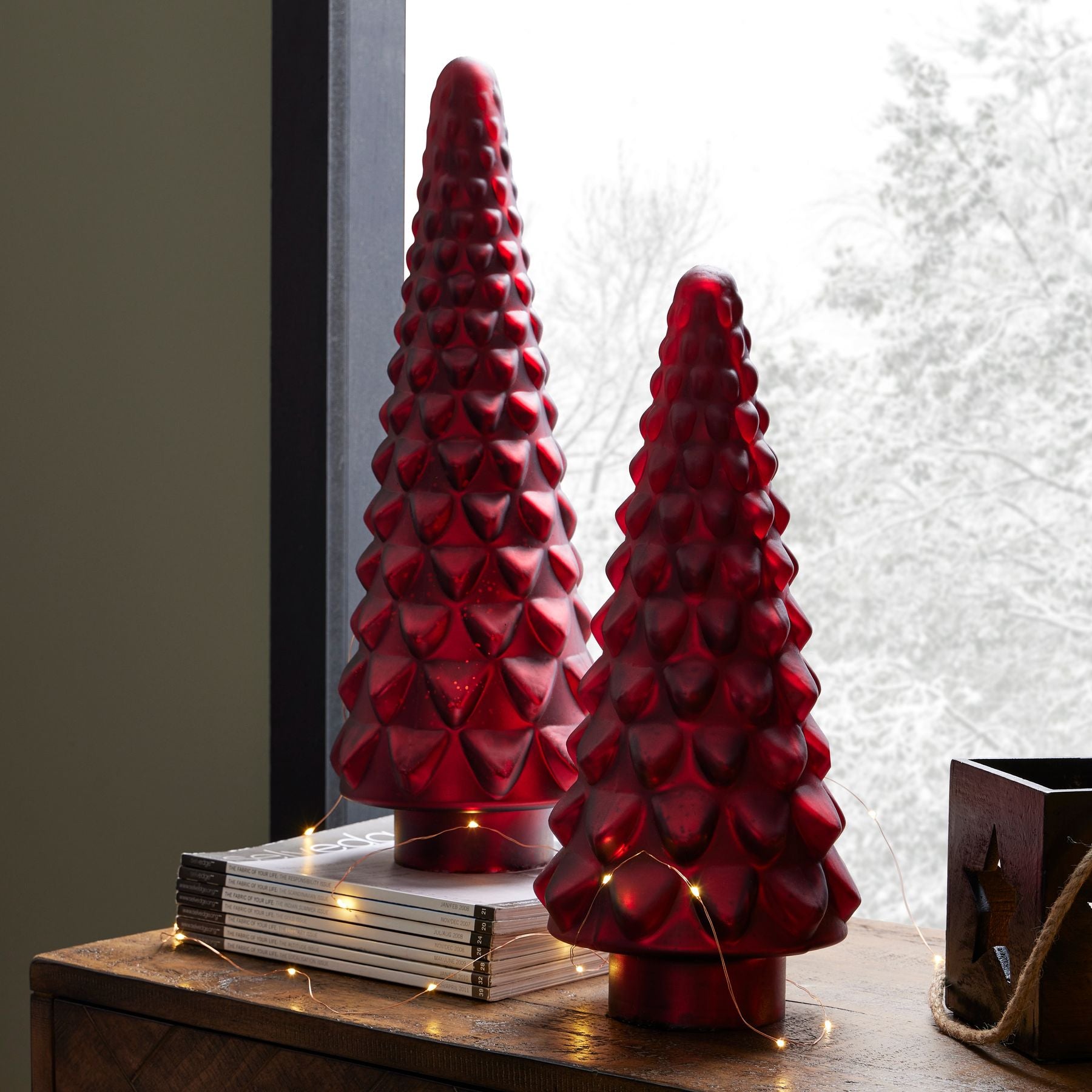 Noel Collection Small Ruby Red Decorative Tree