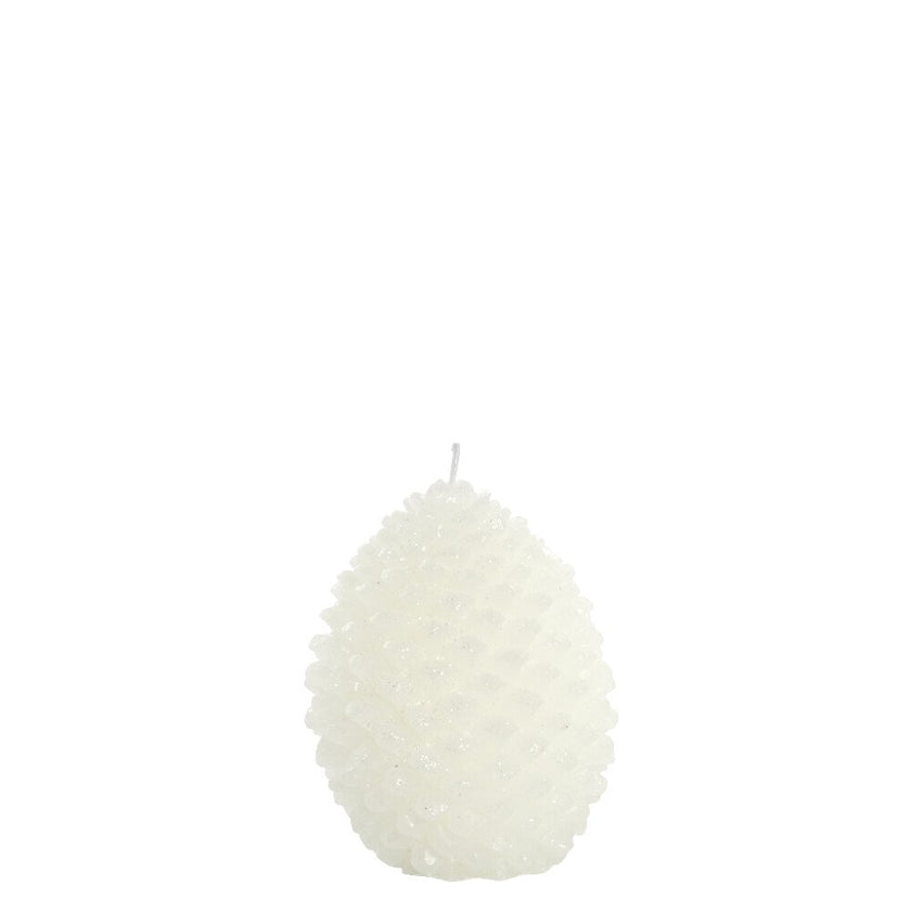 Trelia Pine Cone Candle White Large