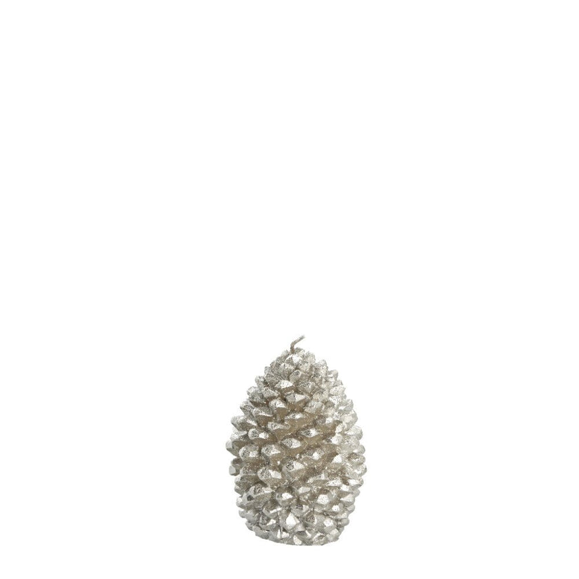 Trelia Pine Cone Candle Silver Small