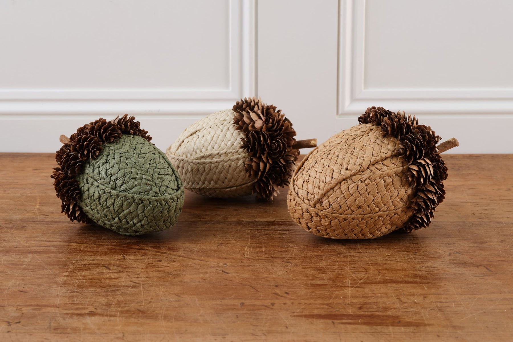 Pinecone & Fabric Acorn Green