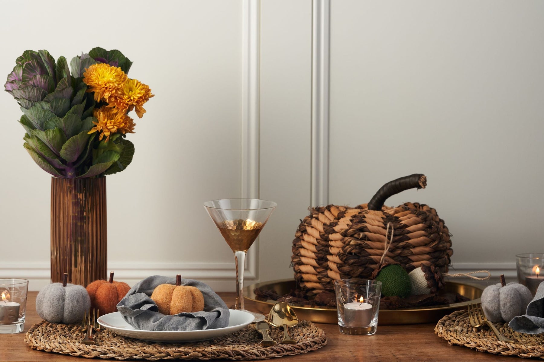 Yellow Felt Pumpkin