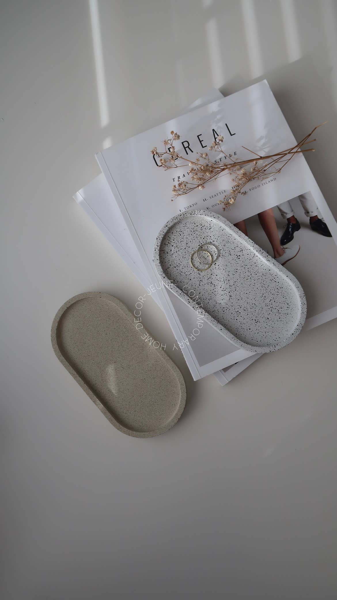 Textured Oval Tray - Granite