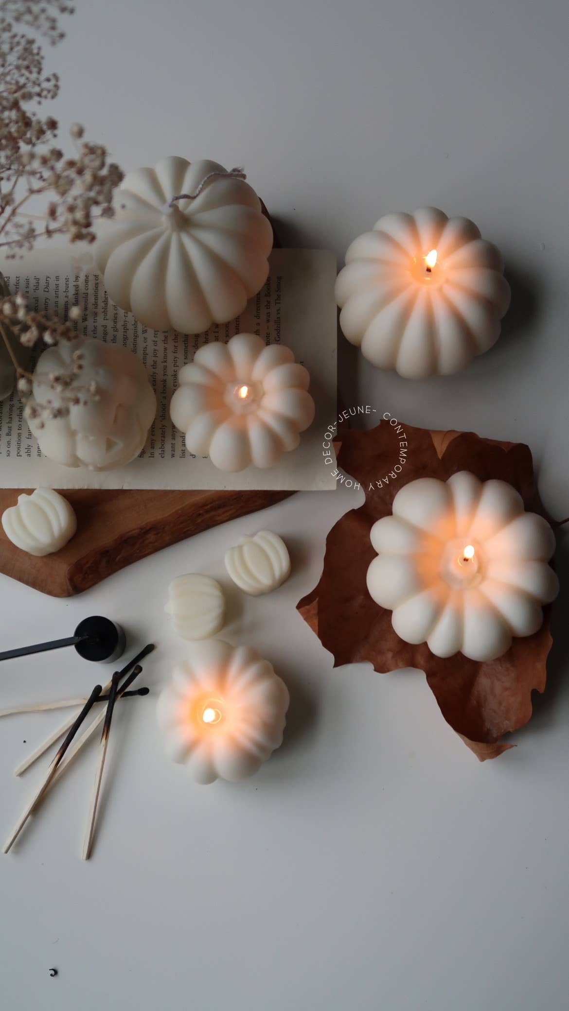 Autumn Spice Small Pumpkin Candle - Off White