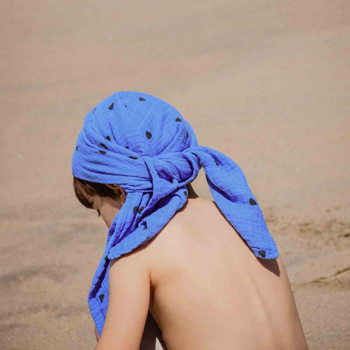 BIANCA SWADDLE HEART GREEK BLUE: GREEK BLUE / HEART