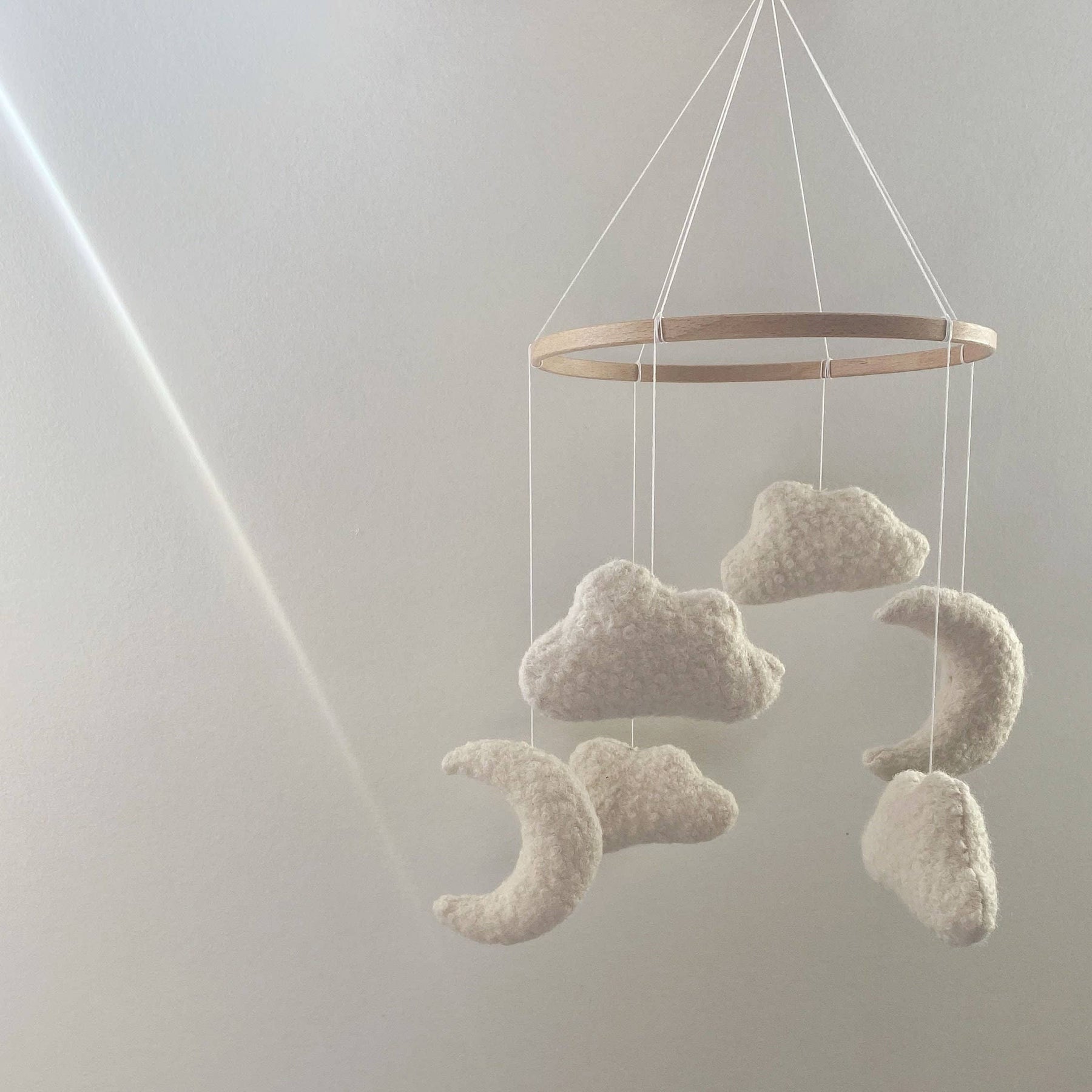 Boucle Cloud & Moon Mobile Nursery Decor