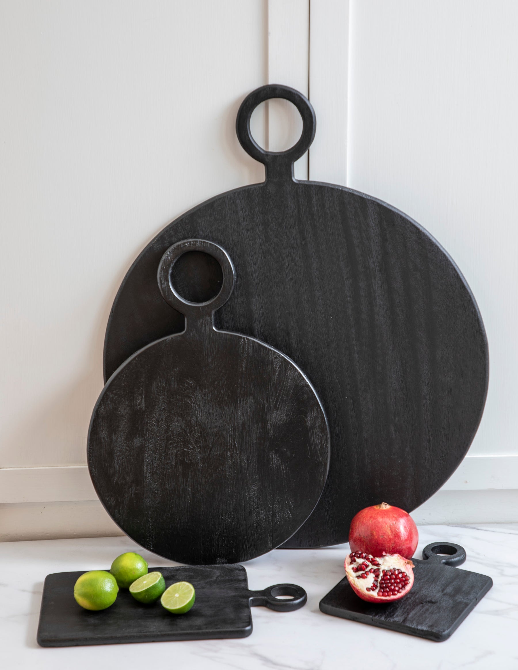 Be Home Brushed Black Mango Wood Square Board Small