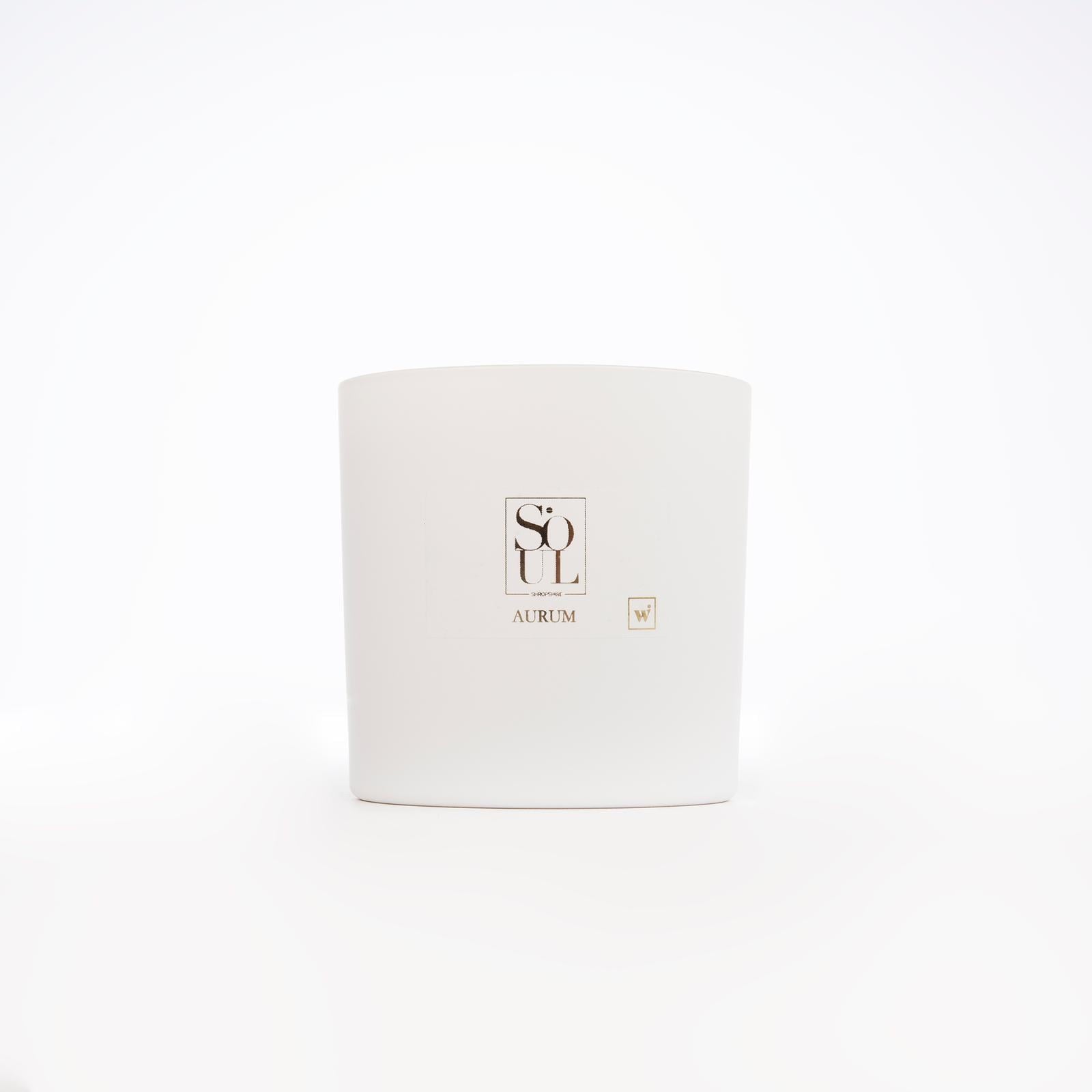 Aurum Large three wick matt white