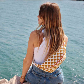 WOMEN BUM BAG CHECKERBOARD CARAMEL: Checkerboard