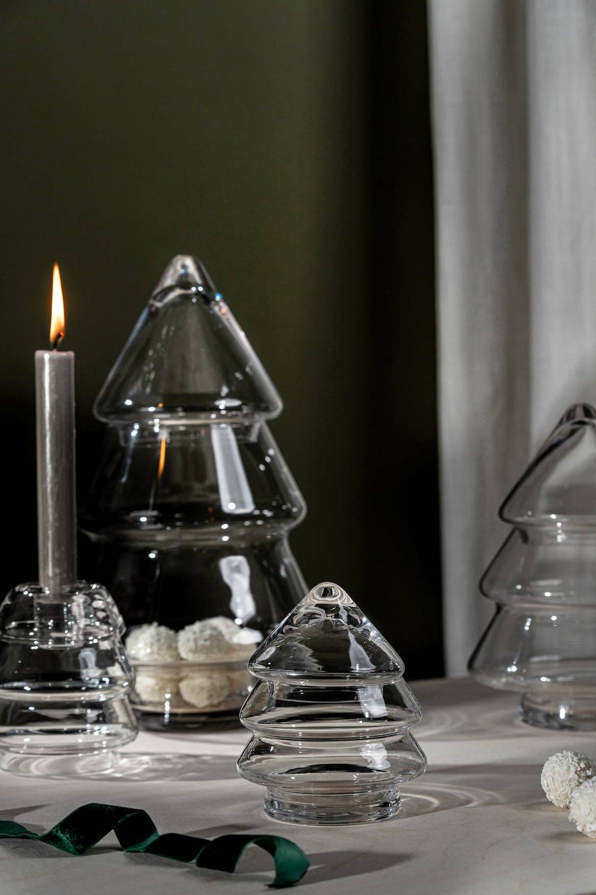 Christmas Tree Glass Jar With Lid Mini