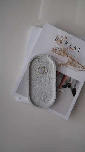 Textured Oval Tray - Granite