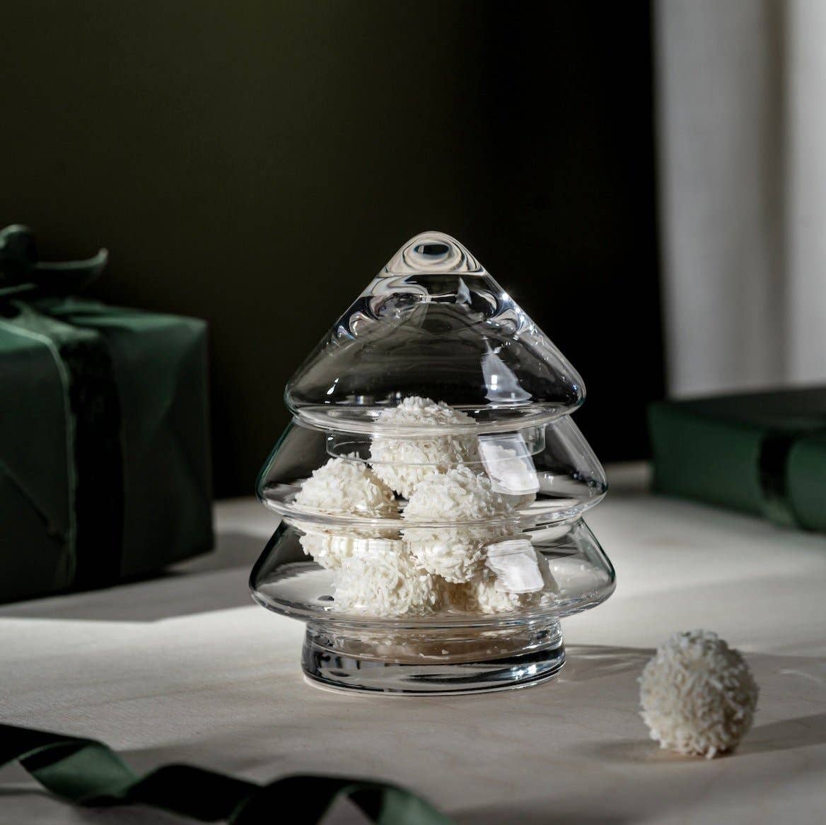 Christmas Tree Glass Jar With Lid Mini