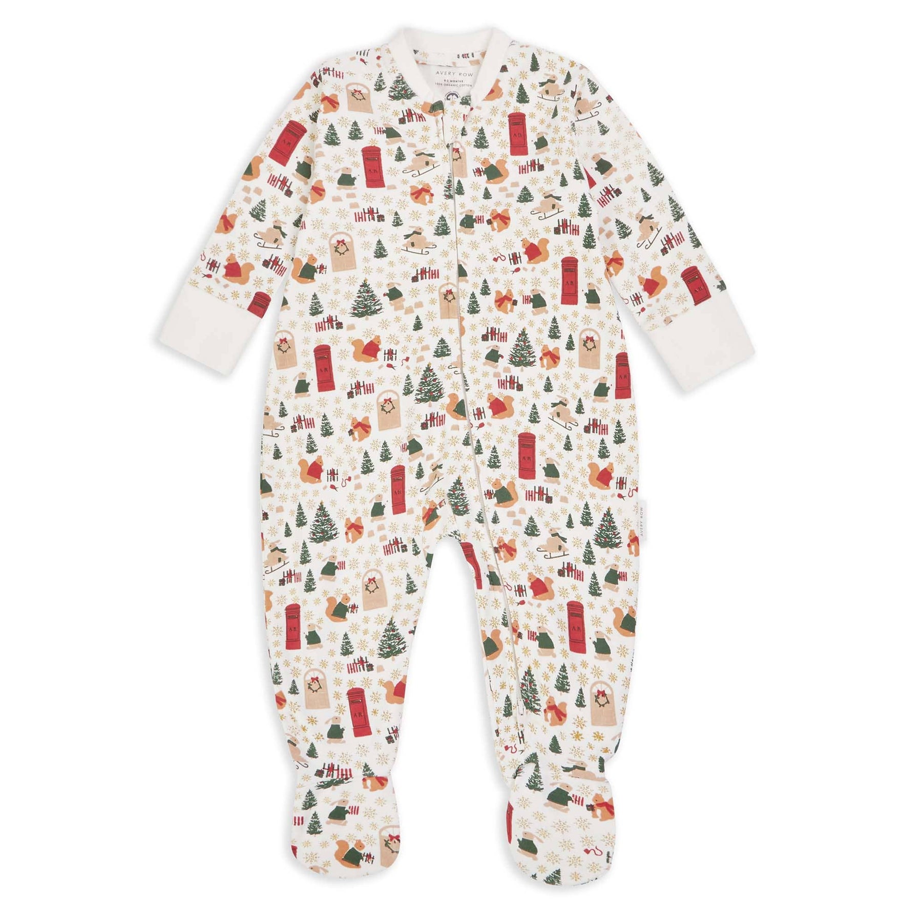 Baby Jersey Sleepsuit - Festive Forest: 12-18m