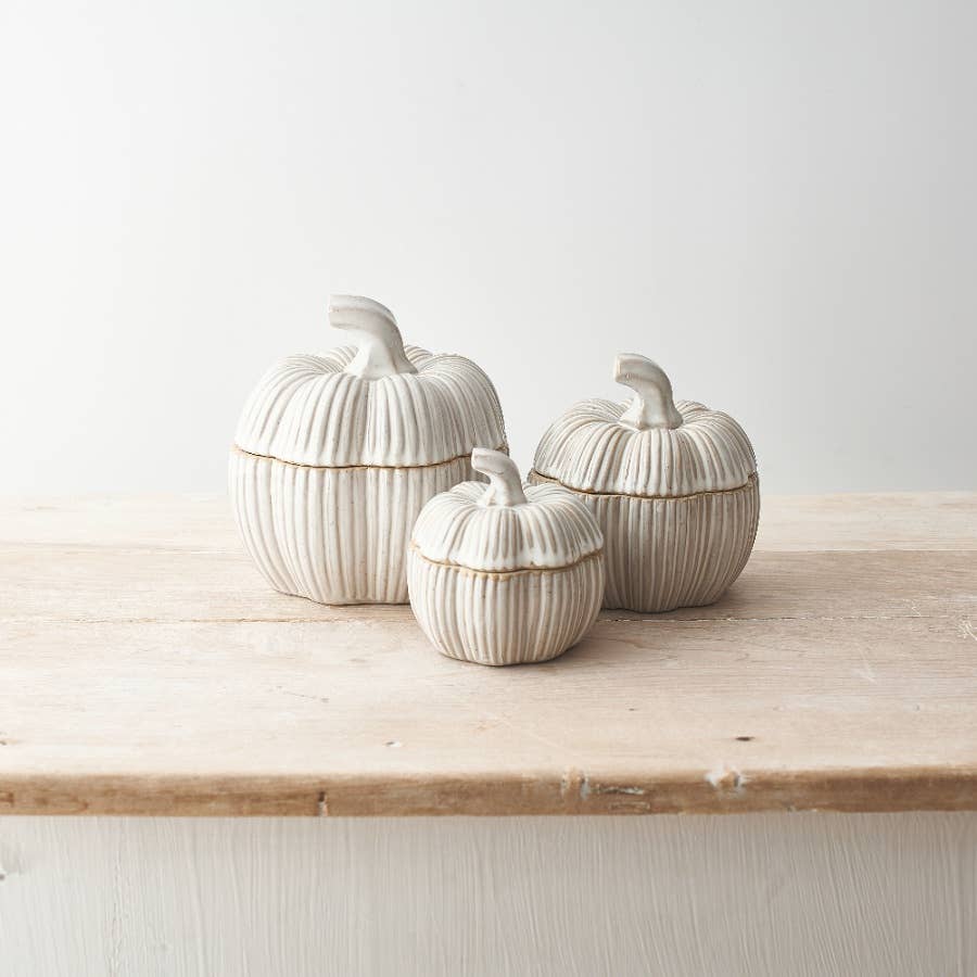 Glazed Pumpkin Container, 12cm