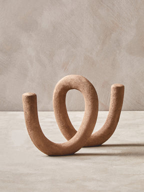 Dunas Large Textured Beige Loop Sculpture