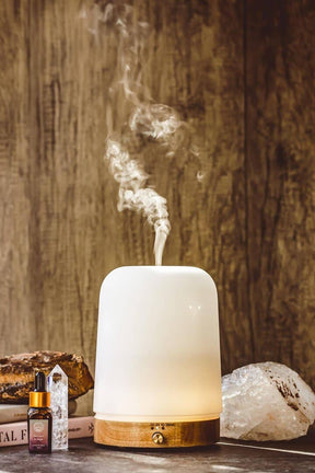 Frosted Glass & Bamboo Aroma Diffuser