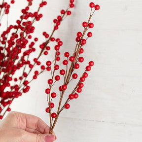 22" Red Artificial Berry Stem