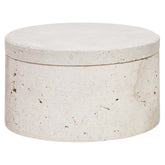 Tibor Travertine Round Trinket Box
