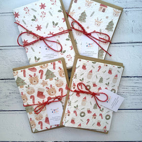Plantable Christmas Card 4 pack: Red/Green