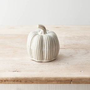 Cream Ceramic Pumpkin, 9.5cm