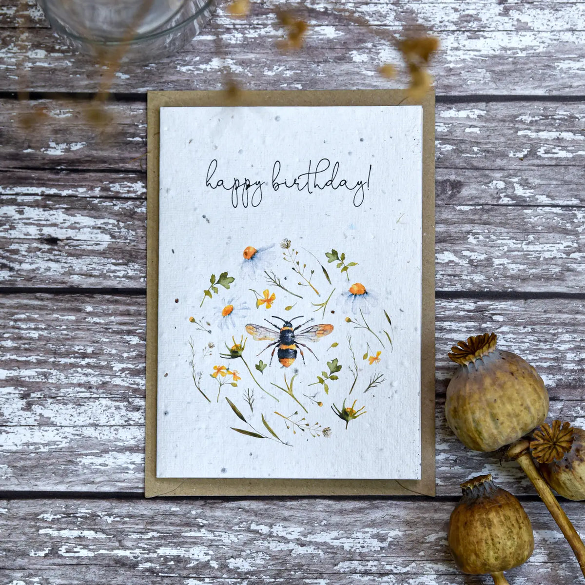 Happy Birthday Bee & Insect Plantable Seed Card
