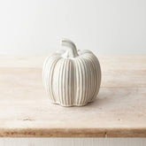 Cream Ceramic Pumpkin, 12cm