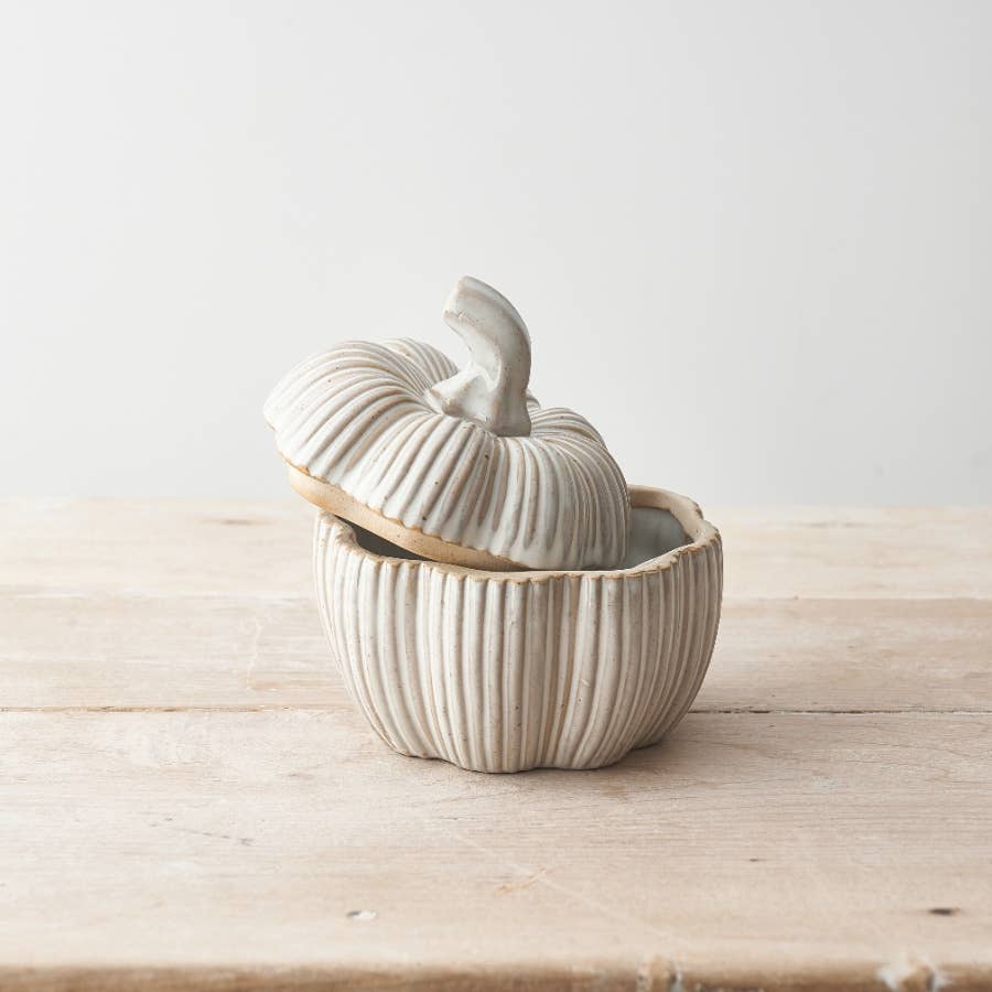 Glazed Pumpkin Container, 12cm