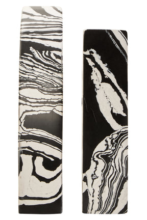 Helsa Black And White Marble Set of Two Bookends