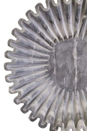 Savio Large Grey Fluted Marble Bowl