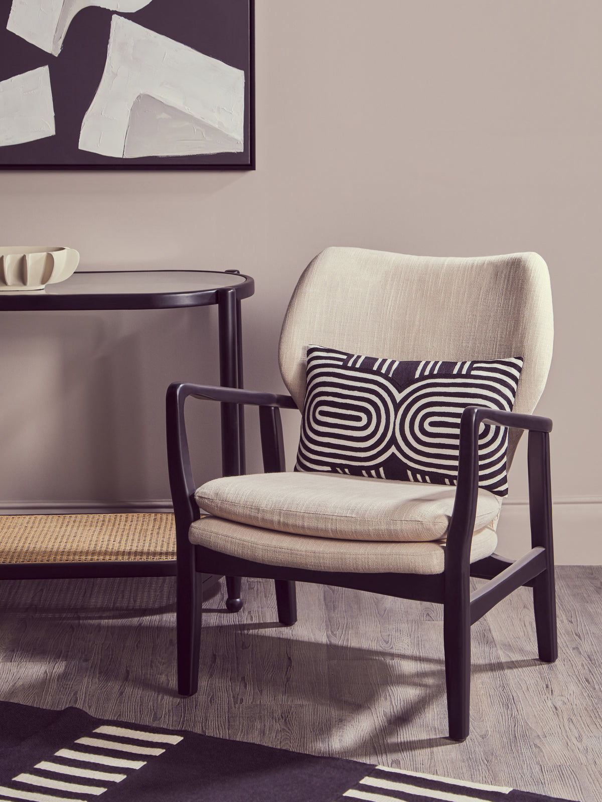 Bosie Ozella Black And White Cushion
