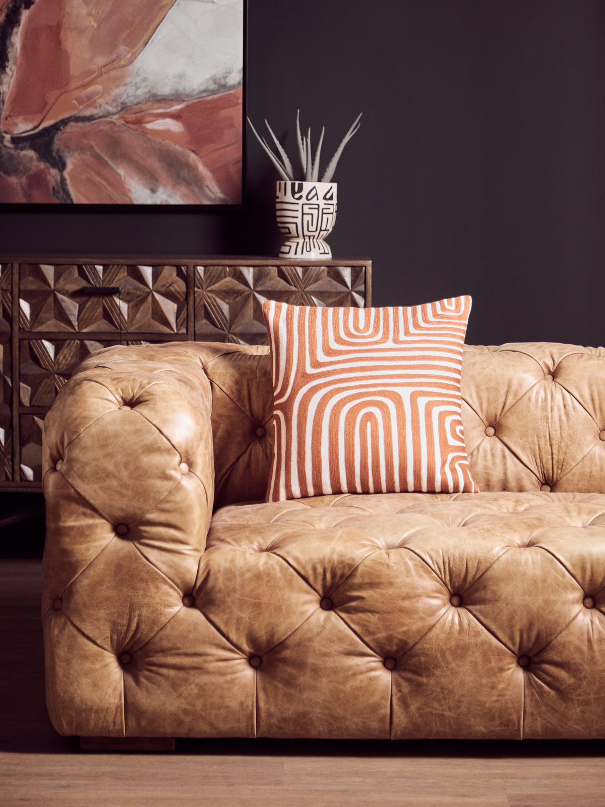 Bosie Ozella Rust And White Cushion