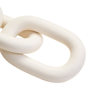 Cato White Wood Three Link Chain Decor