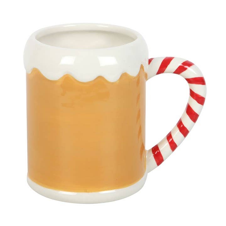 Candy Cane Gingerbread House Christmas Mug