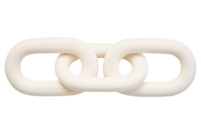 Cato White Wood Three Link Chain Decor