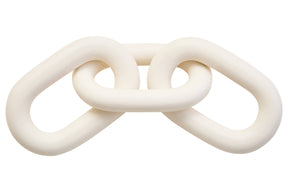 Cato White Wood Three Link Chain Decor