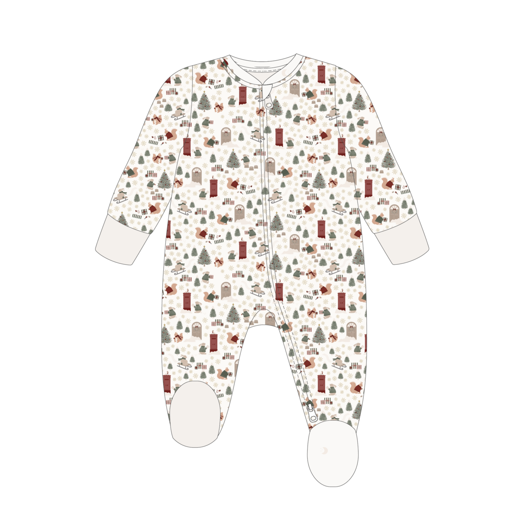 Baby Jersey Sleepsuit - Festive Forest: 0-3m