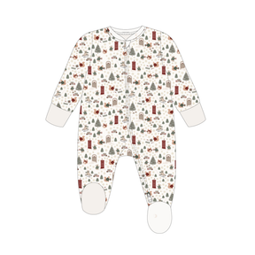 Baby Jersey Sleepsuit - Festive Forest: 0-3m