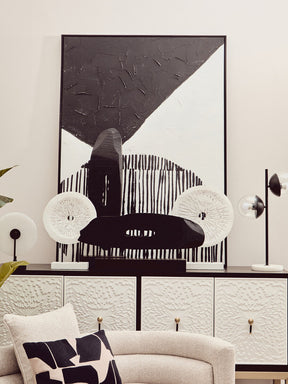 Fidel Small Distressed White Mango Wood Sculpture