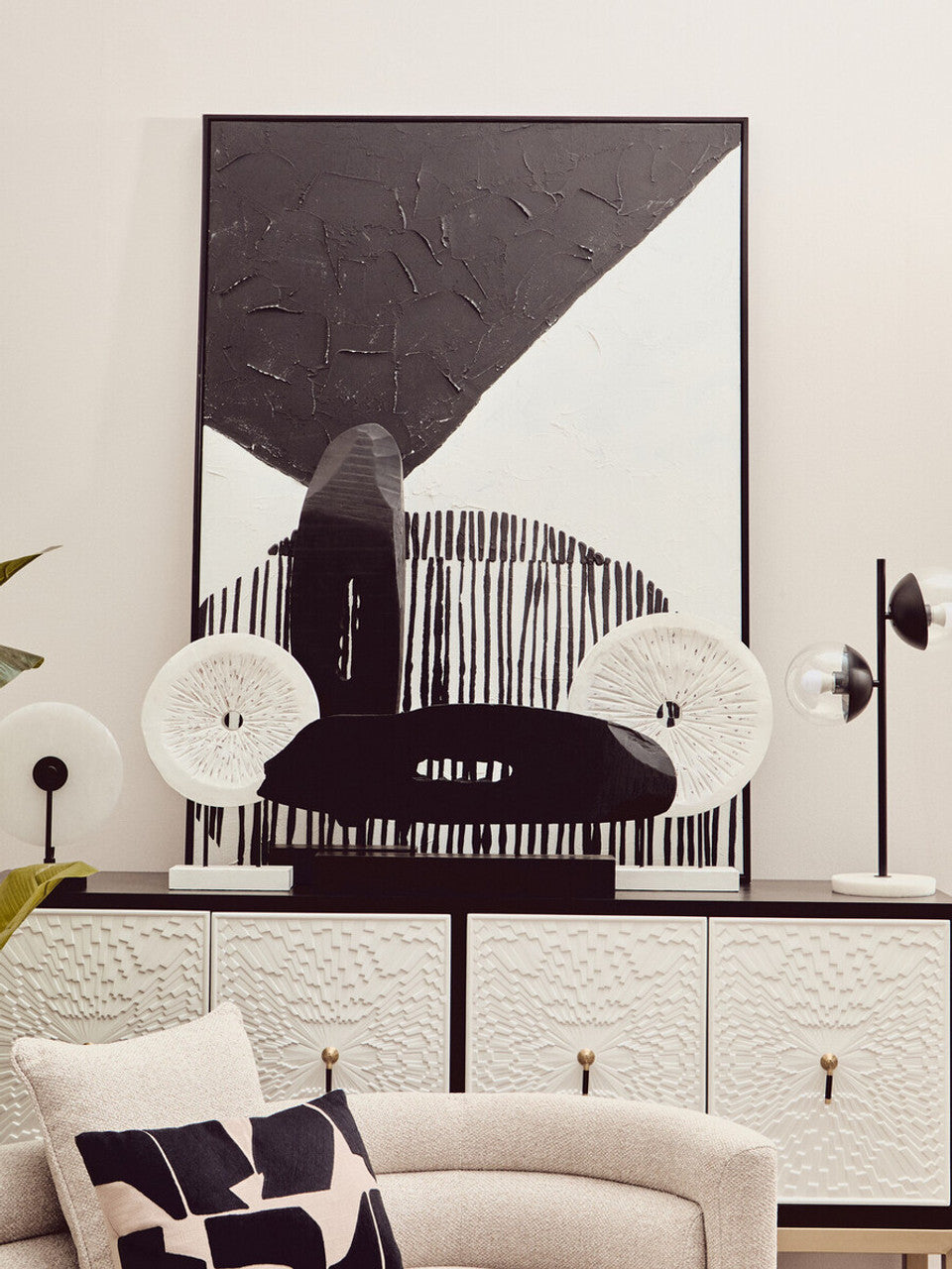 Fidel Small Distressed White Mango Wood Sculpture