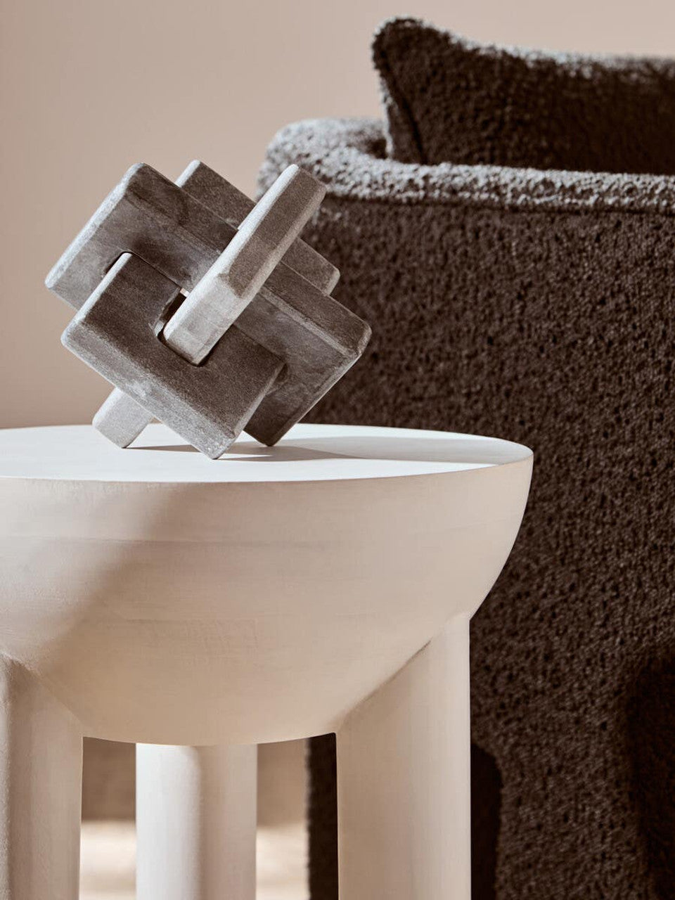 Nason Grey Marble Knot Sculpture