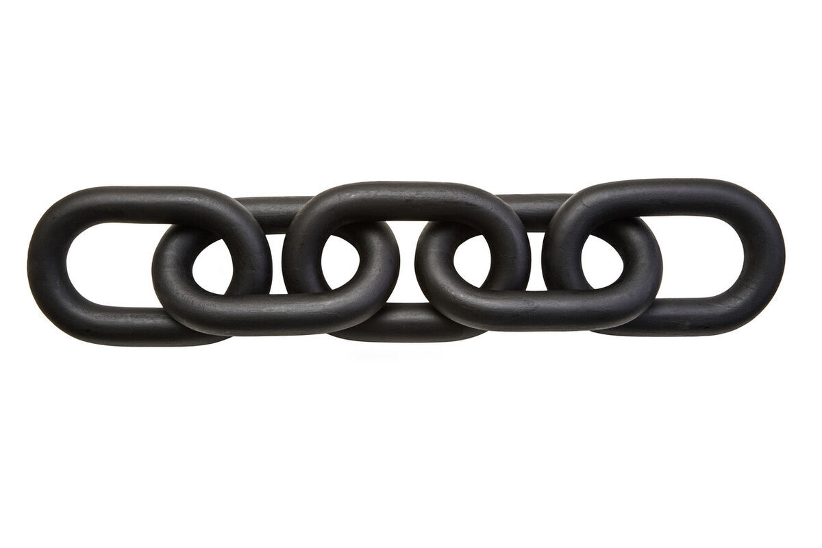 Cato Black Wood Five Link Chain Decor