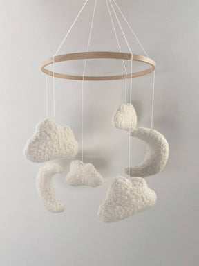 Boucle Cloud & Moon Mobile Nursery Decor