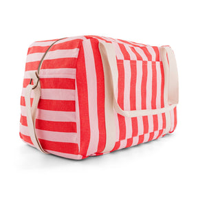 RAPHAEL DIAPER BAG - WEEKEND BAG STRIPES TOMATO/CANDY