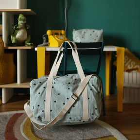RAPHAEL DIAPER BAG - WEEKEND BAG BLUE SPRAY: BLUE SPRAY / HEART